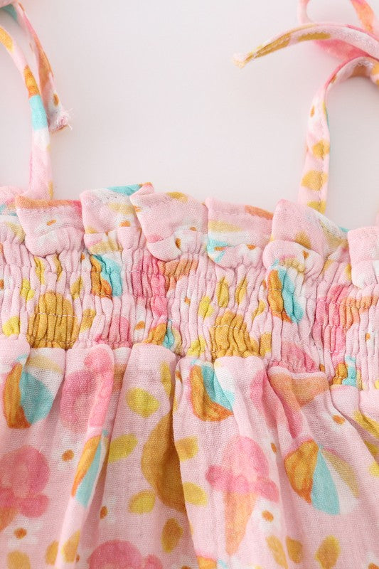 Pink Sun Ice Cream Girl Bubble