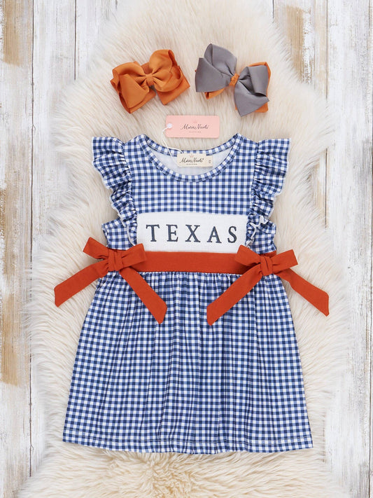 Texas Smocked Gingham Dress