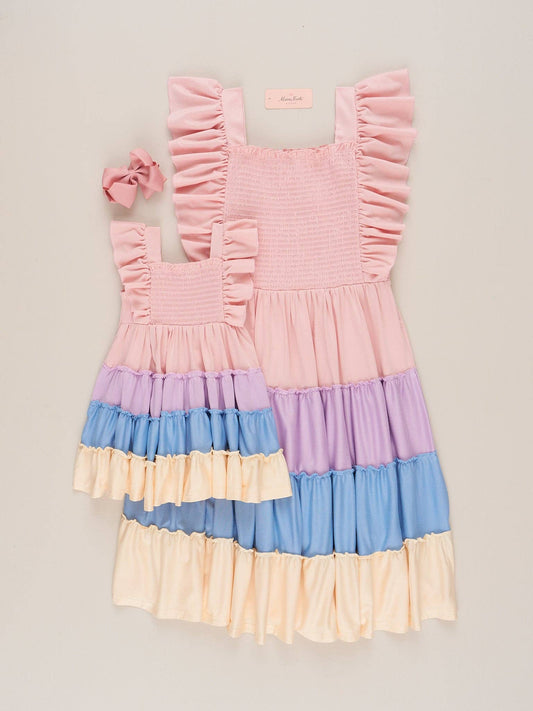 Tiered Color Pastel Dress