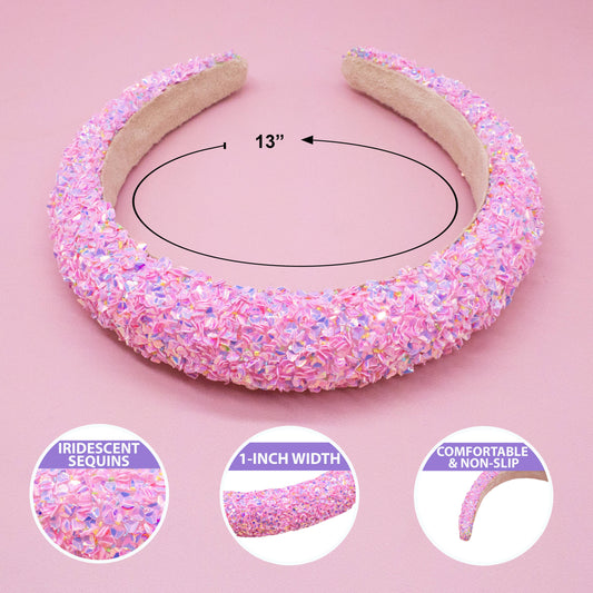 Kids Padded Headband - Chunky Sequin Hair Band