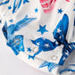 4th of July Bow Print Girls Romper