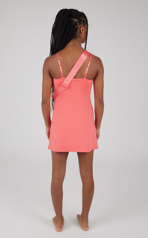 Girls Tennis Dress With Inner Bra and Matching Leopard Fanny Bag