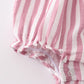 Premium Pink Stripe Smocked Girl Bubble