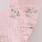 Pink Floral Print Muslin Girl Ruffle Bubble