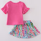 Rainbow Garden Print Skorts Set
