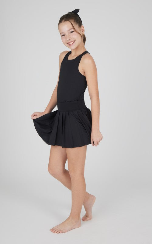 Girls Racerback Tank And Pleated Skort Set w/ Scrunchie