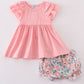 Pink Summer Floral Print Bloomer Set