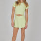 Girls Rib Crossover Top And Skort Matching Set