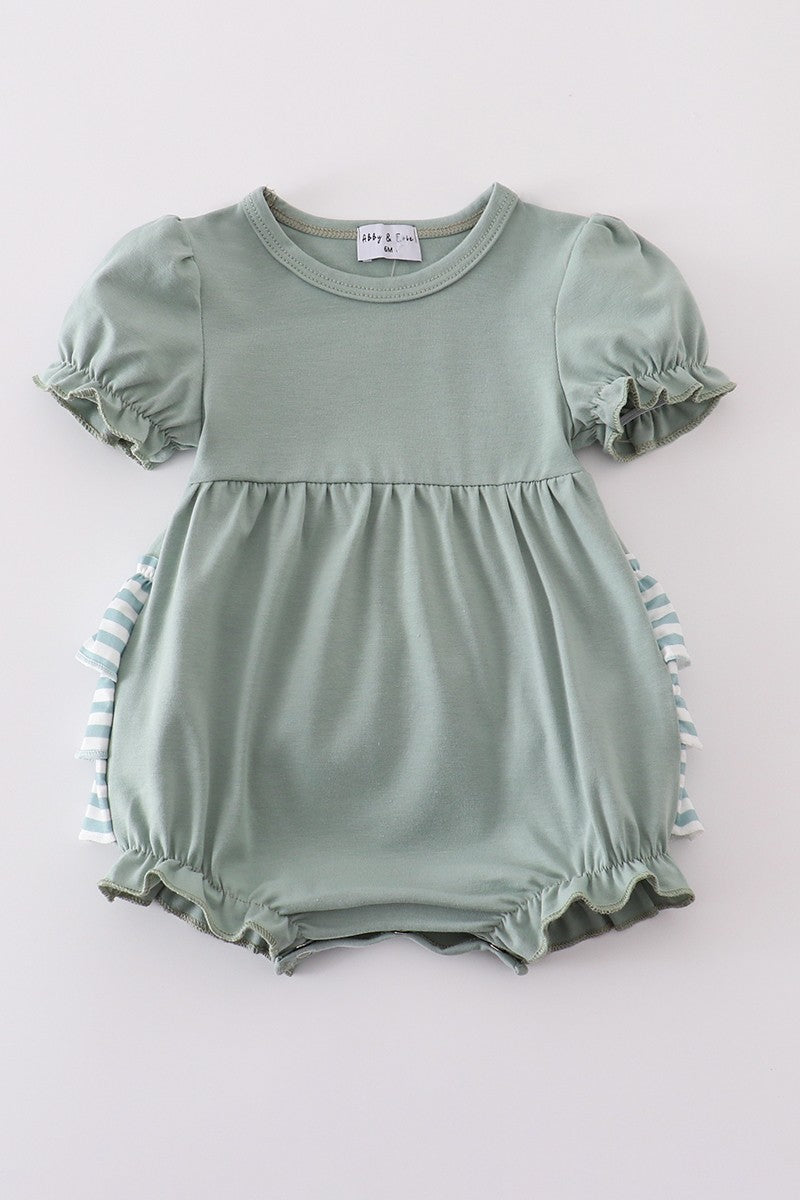 Sage Stripe Ruffle Bubble