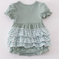 Sage Stripe Ruffle Bubble