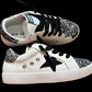 Black Star with Black/Silver Glitter Accent Sneakers 
