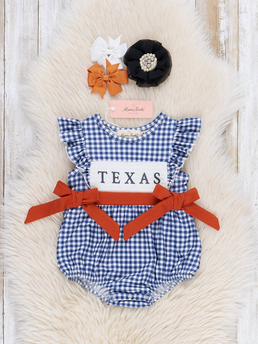 Texas Smocked Gingham Bubble