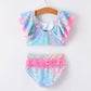 Colorful Leopard Print Girls' Swimsuit