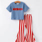 “MERICA”Top Girls Striped Bell Bottoms