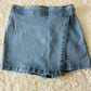 Blue girls asymmetrical hem denim shorts