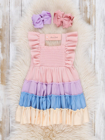 Tiered Color Pastel Dress