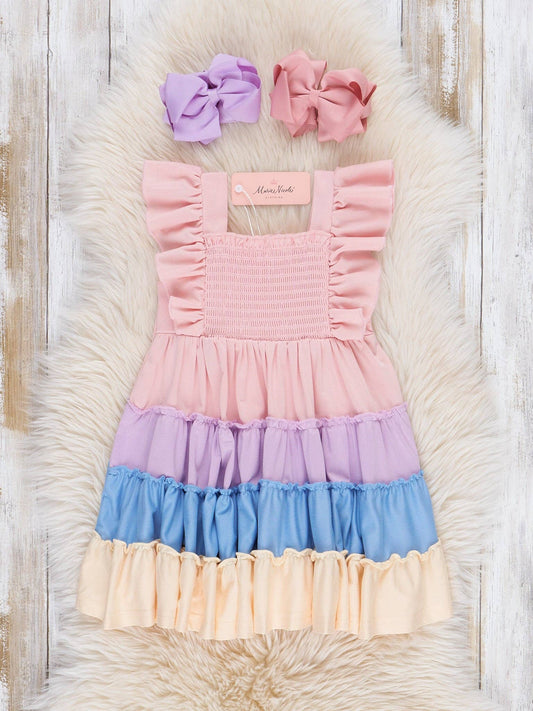 Tiered Color Pastel Dress