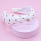 Kids Knot Headband - White Star Stud Velvet Hair Accessories