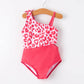 Girls Hot Pink Leopard Swimsuit