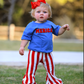 “MERICA”Top Girls Striped Bell Bottoms