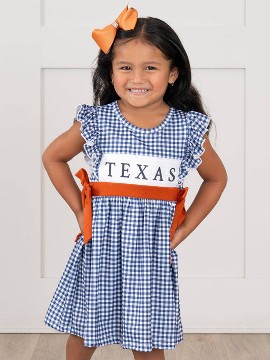 Texas Smocked Gingham Dress