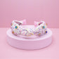 Embellished Knot Headband - Tweed Star Rhinestone Charms